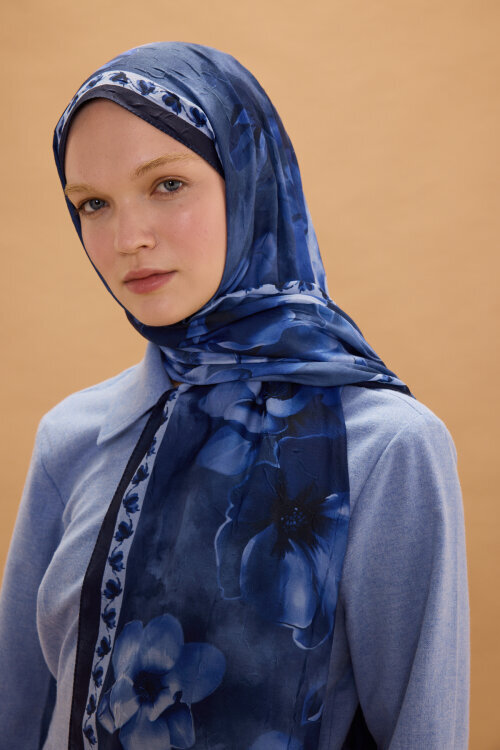Opera Kraş Şal - Lacivert - Camellia Scarfs (1)