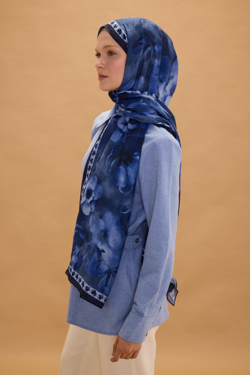 Opera Kraş Şal - Lacivert - 3