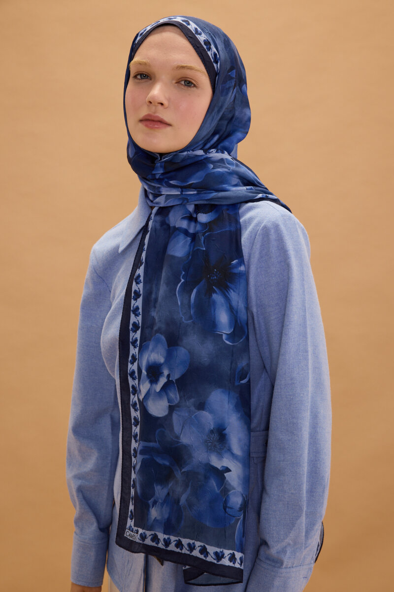 Opera Kraş Şal - Lacivert - 4