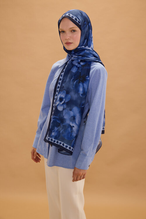 Opera Kraş Şal - Lacivert - Camellia Scarfs
