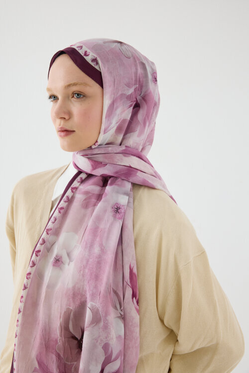 Opera Kraş Şal - Mürdüm - Camellia Scarfs (1)