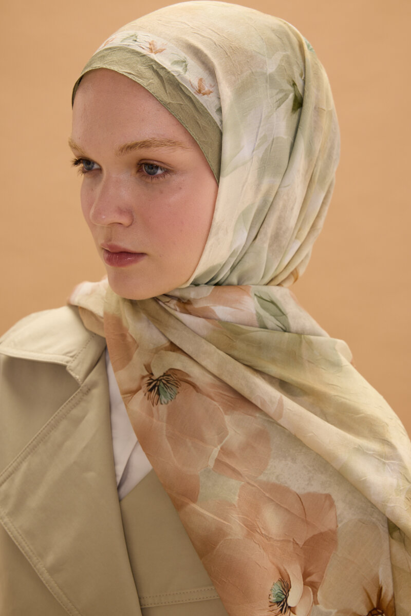 Opera Kraş Şal - Olive - 4