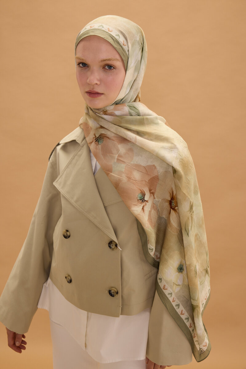 Opera Kraş Şal - Olive - 2