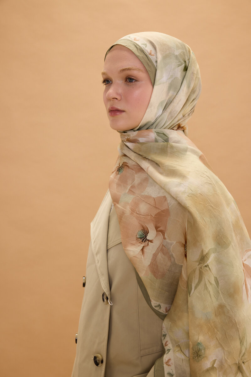 Opera Kraş Şal - Olive - 3