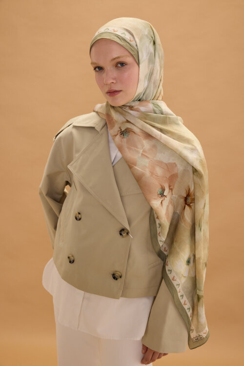 Opera Kraş Şal - Olive - Camellia Scarfs (1)