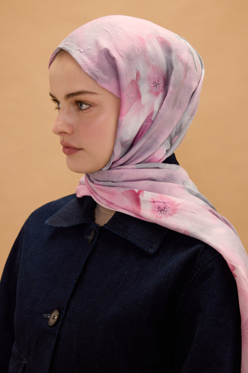 Opera Kraş Şal - Pembe Gri - 4