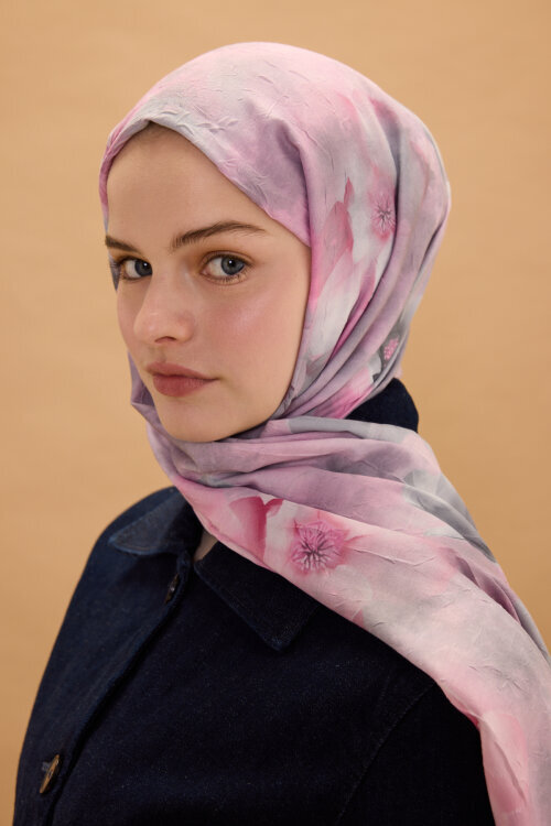 Opera Kraş Şal - Pembe Gri - Camellia Scarfs (1)