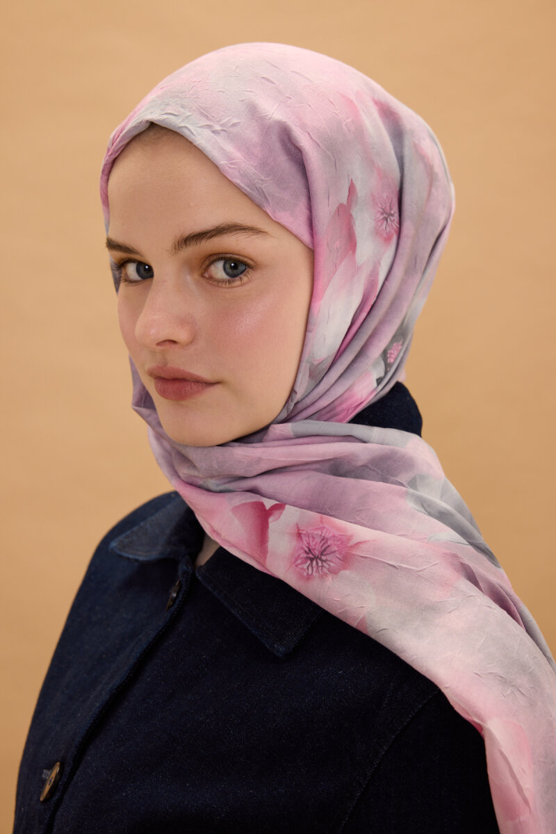 Opera Kraş Şal - Pembe Gri - 2