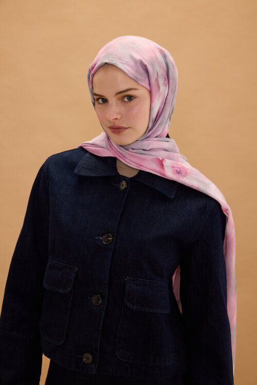 Opera Kraş Şal - Pembe Gri 