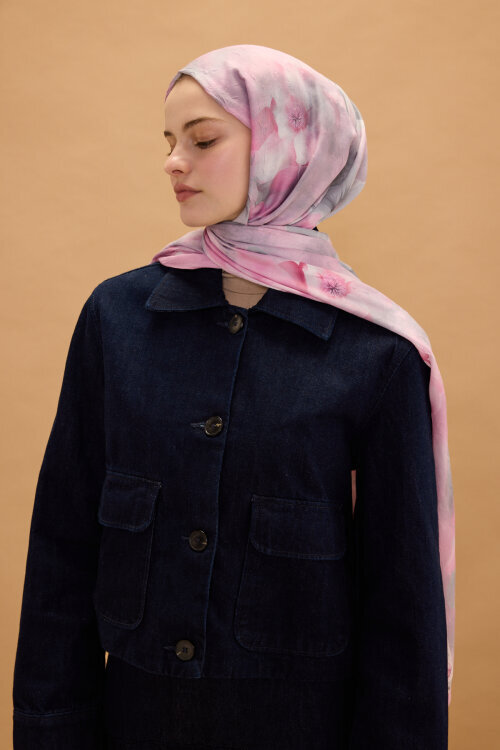 Opera Kraş Şal - Pembe Gri - Camellia Scarfs (1)