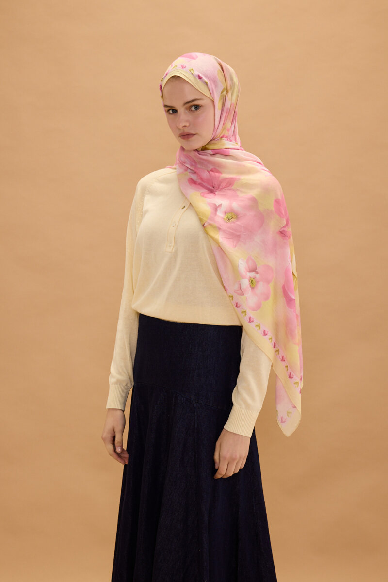 Opera Kraş Şal - Pembe Sarı - 1