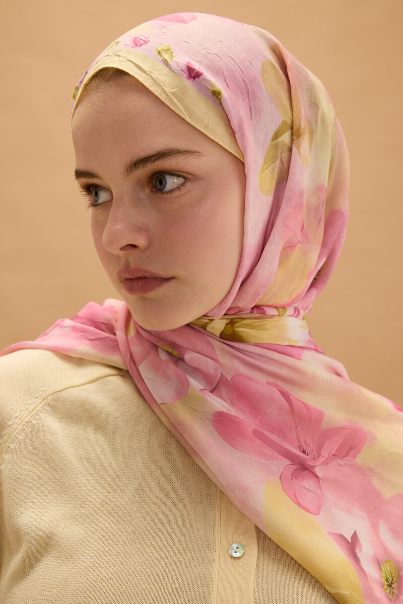 Opera Kraş Şal - Pembe Sarı - 2