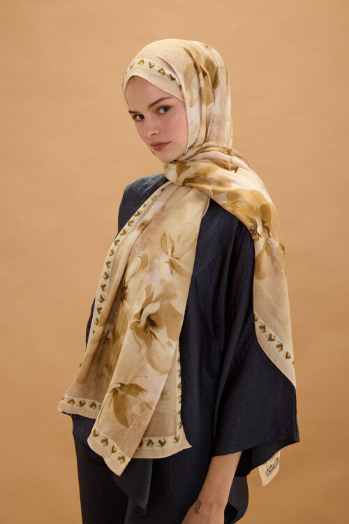Opera Kraş Şal - Sarı - Camellia Scarfs (1)
