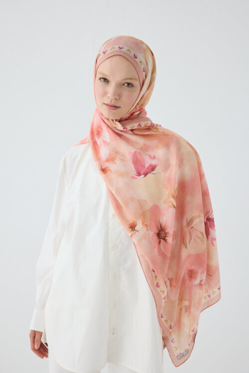 Opera Kraş Şal - Şeftali - Camellia Scarfs (1)