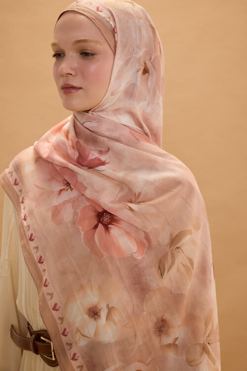Opera Kraş Şal - Somon - Camellia Scarfs (1)