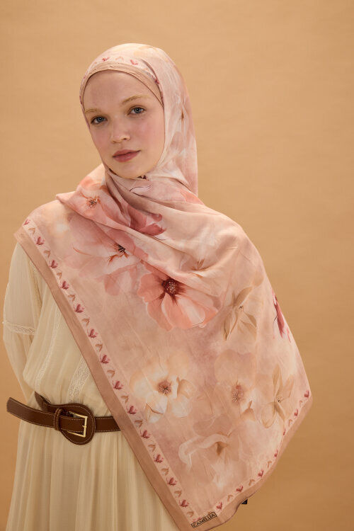 Opera Kraş Şal - Somon - Camellia Scarfs (1)