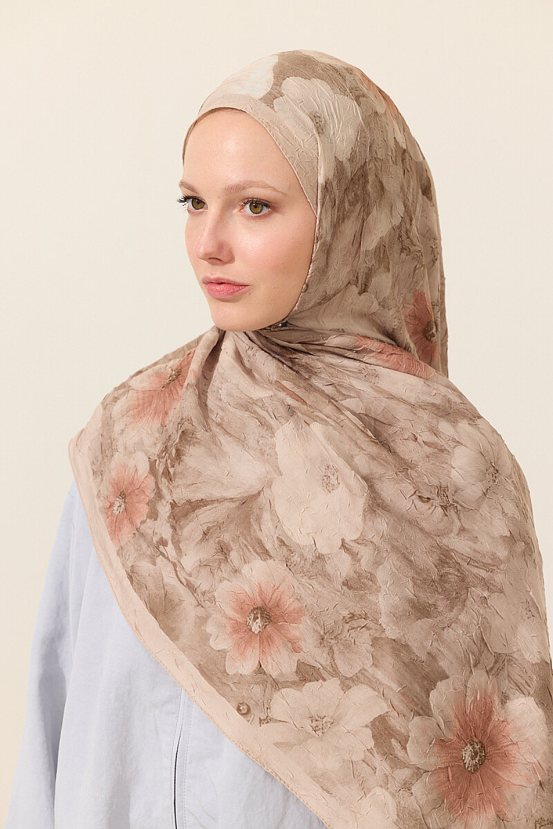Orkide Kraş Şal - Bej - 3