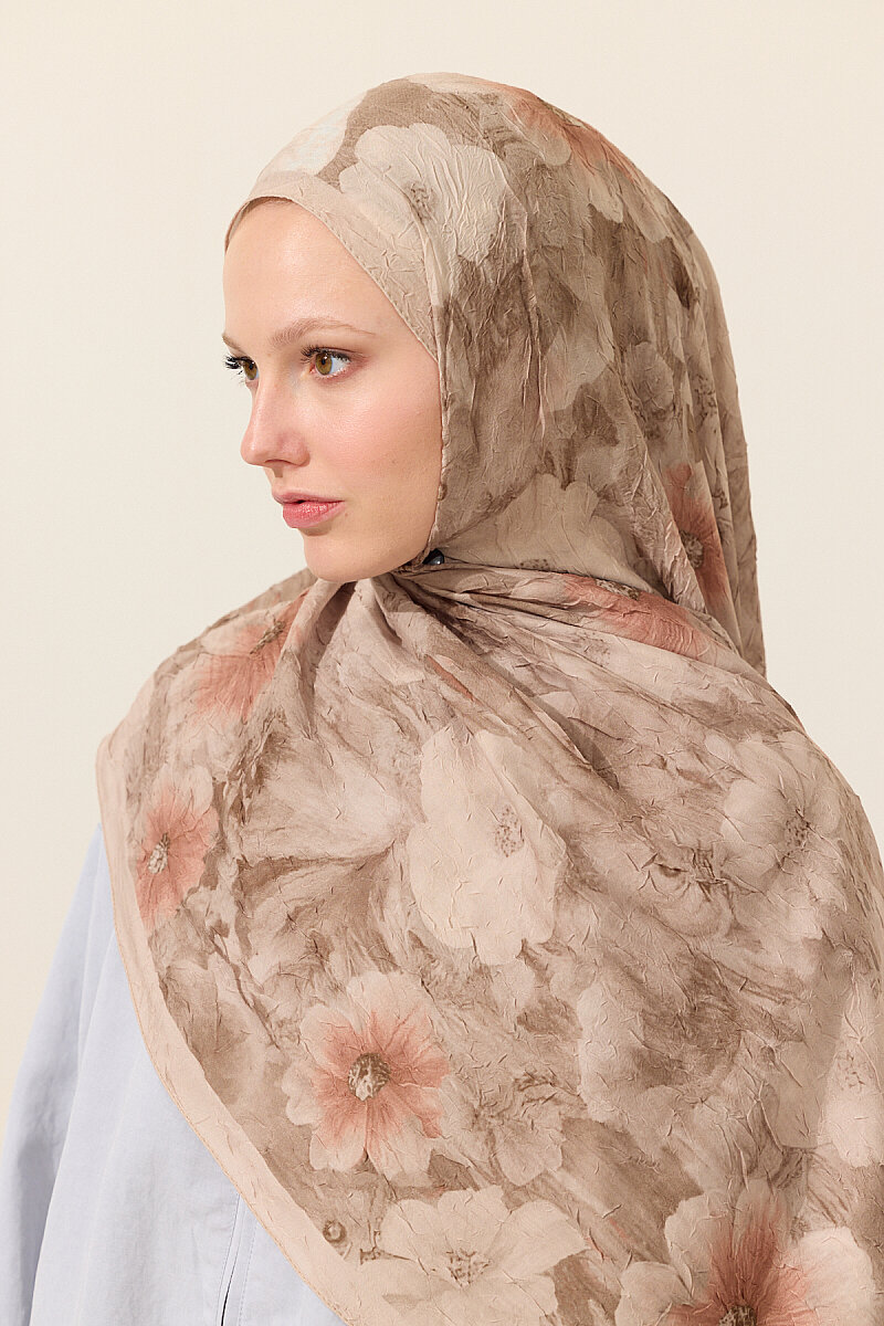 Orkide Kraş Şal - Bej - 4