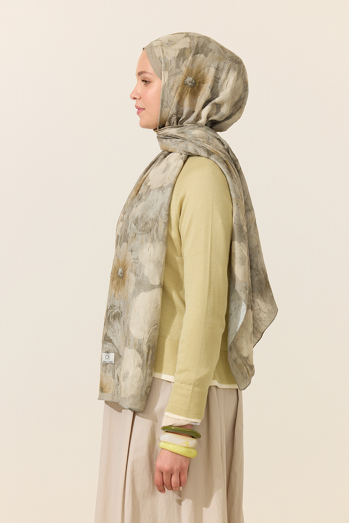 Orkide Kraş Şal - Çağla - Camellia Scarfs (1)