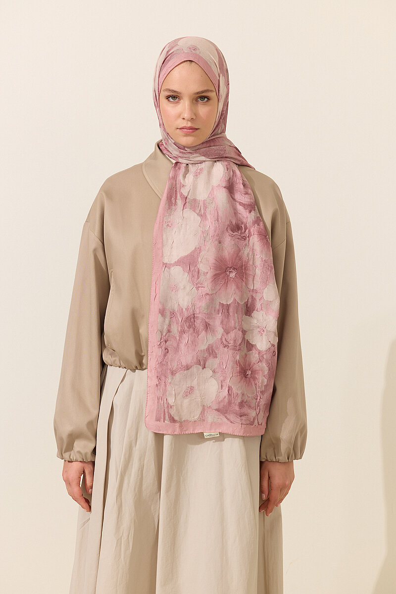 Orkide Kraş Şal - Pembe - 1