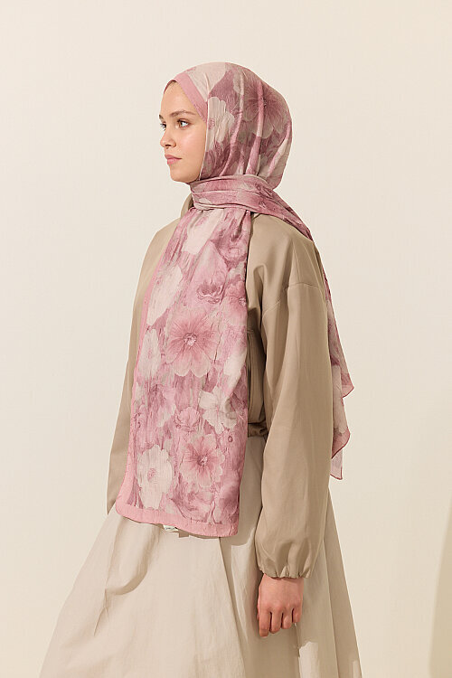 Orkide Kraş Şal - Pembe - Camellia Scarfs (1)
