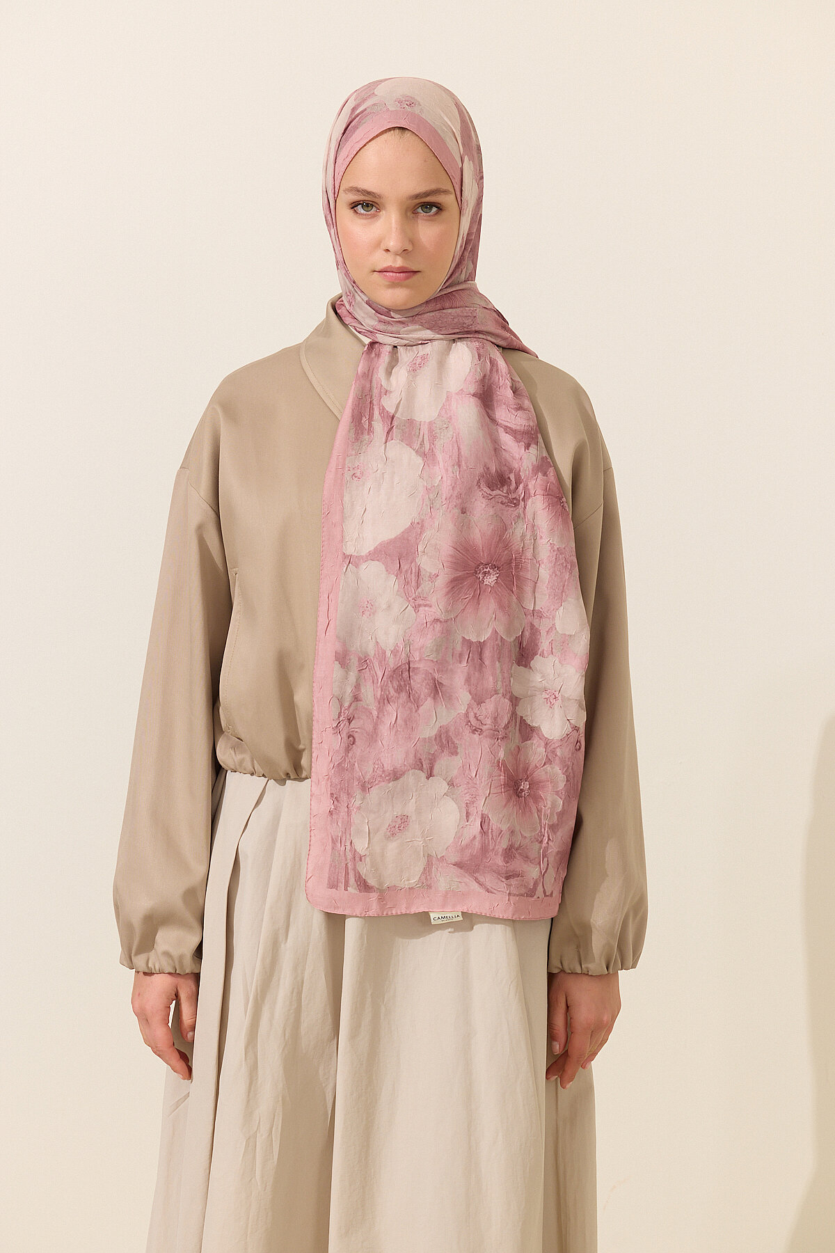 Orkide Kraş Şal - Pembe - Camellia Scarfs