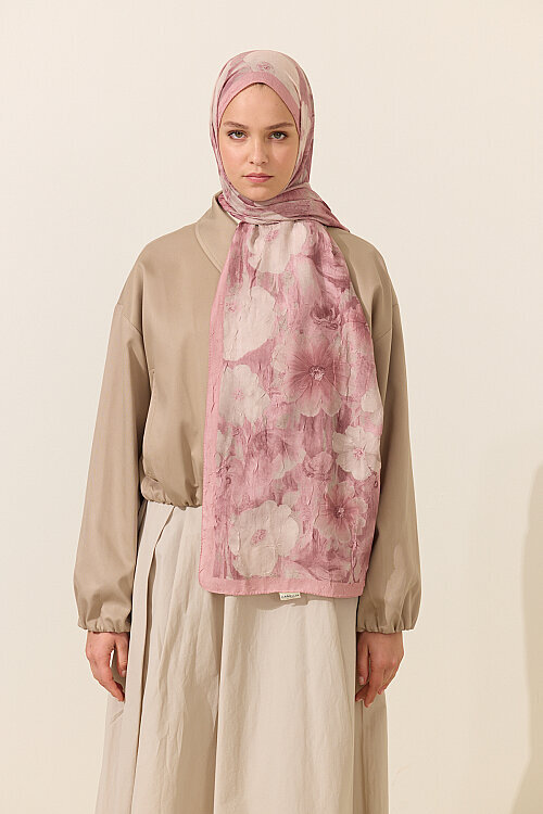 Orkide Kraş Şal - Pembe - Camellia Scarfs