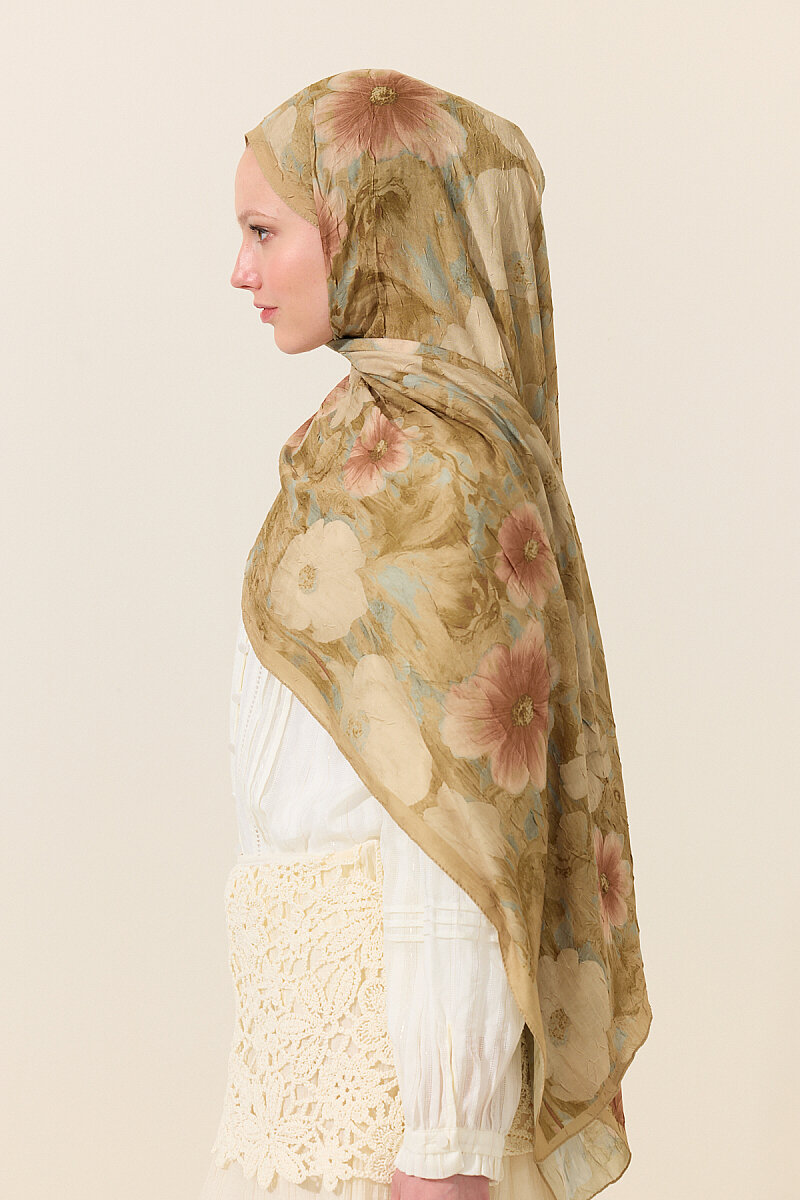 Orkide Kraş Şal - Yağ Yeşili - 3