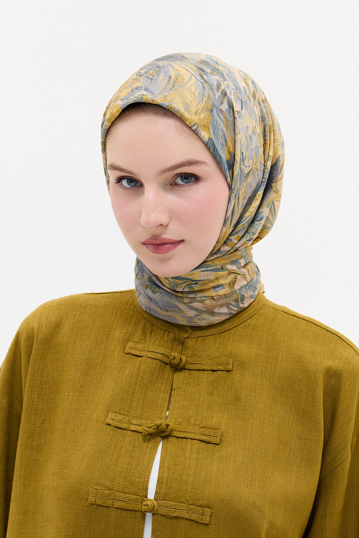 Paradise Kraş Eşarp - Sarı Gri - Camellia Scarfs