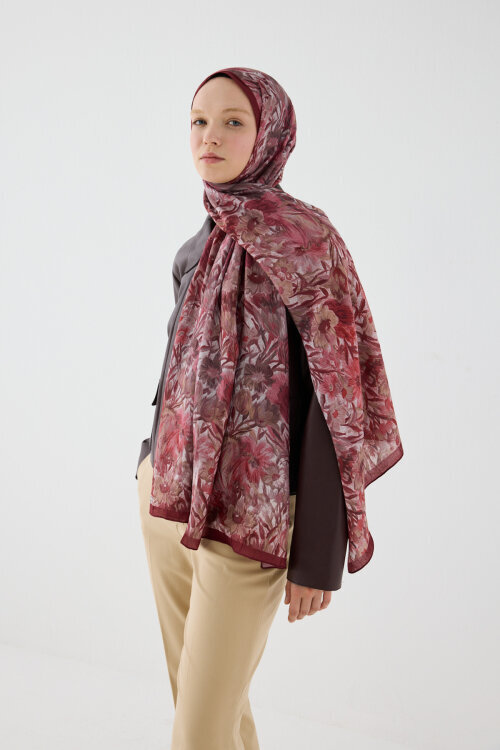 Paradise Kraş Şal - Bordo - Camellia Scarfs