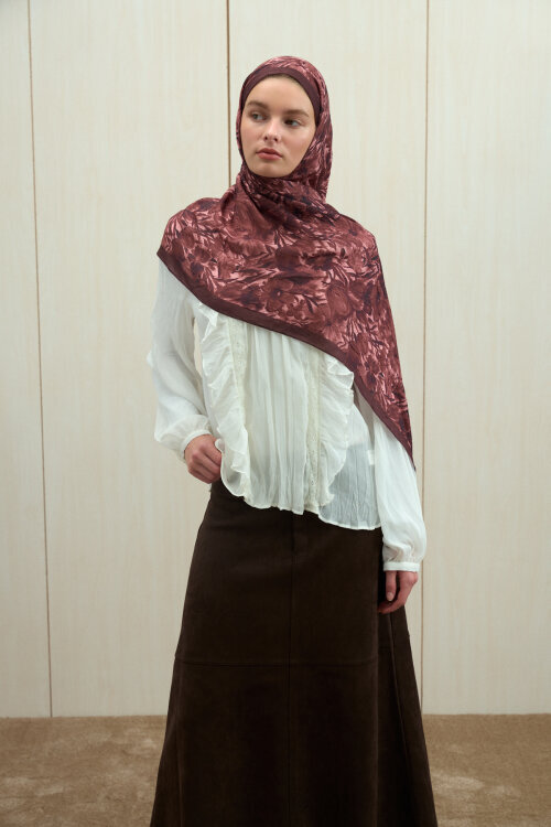 Paradise Kraş Şal - Erik Çürüğü - Camellia Scarfs (1)