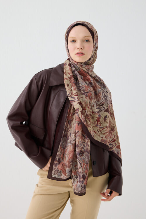 Paradise Kraş Şal - Kahve - Camellia Scarfs