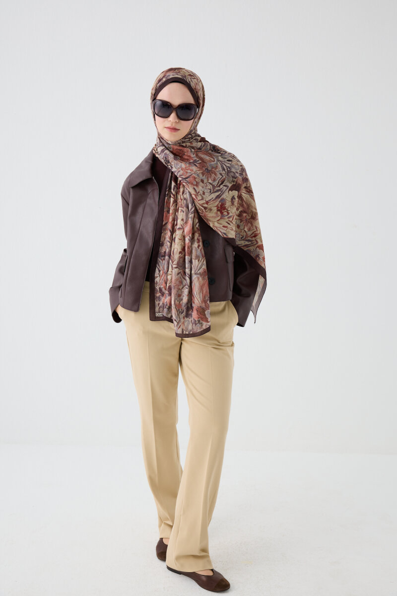 Paradise Kraş Şal - Kahve - 3