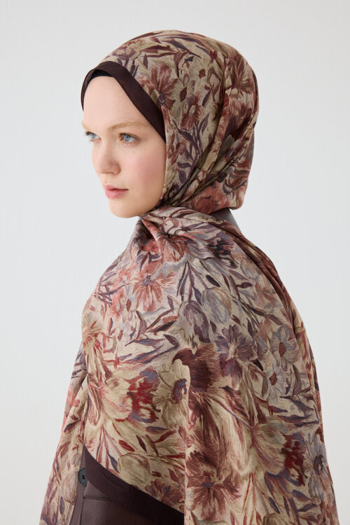 Paradise Kraş Şal - Kahve - Camellia Scarfs (1)