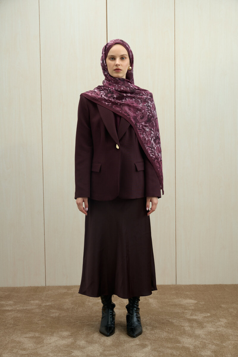 Paradise Kraş Şal - Koyu Mürdüm - 3