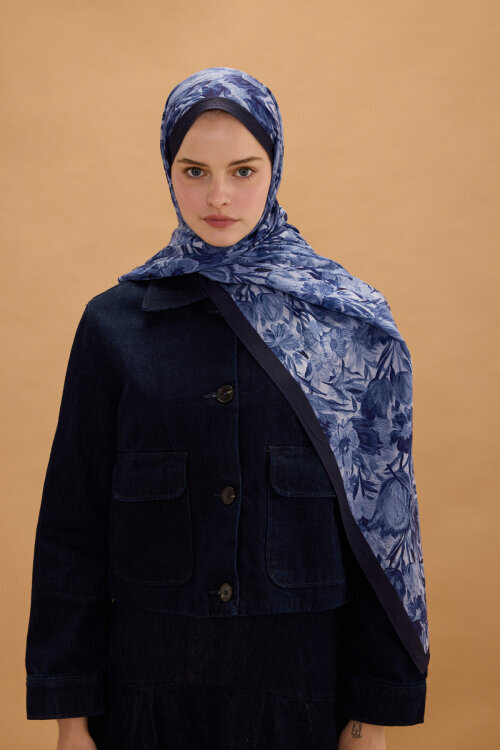 Paradise Kraş Şal - Lacivert - Camellia Scarfs