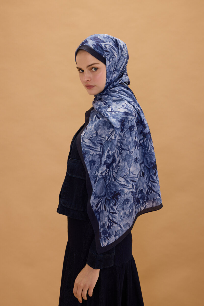 Paradise Kraş Şal - Lacivert - 4