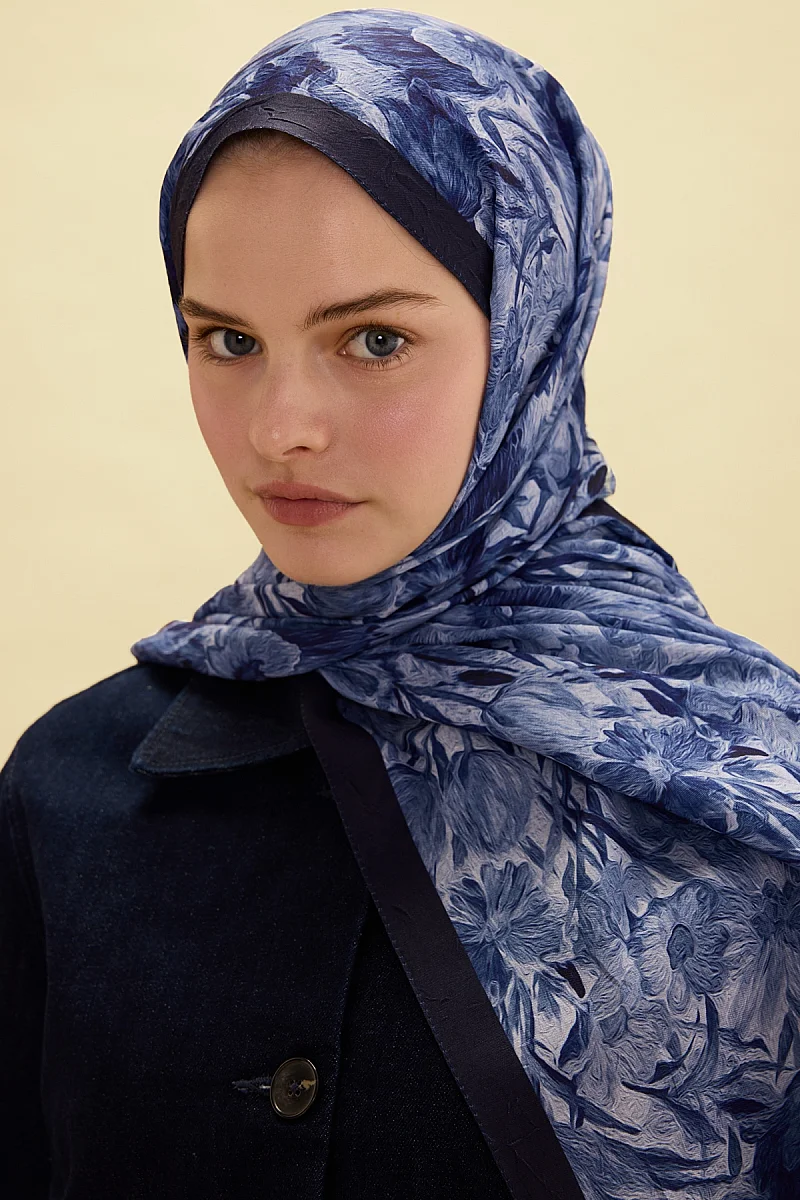 Paradise Kraş Şal - Lacivert - Camellia Scarfs