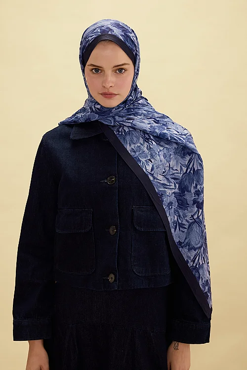 Paradise Kraş Şal - Lacivert - Camellia Scarfs (1)