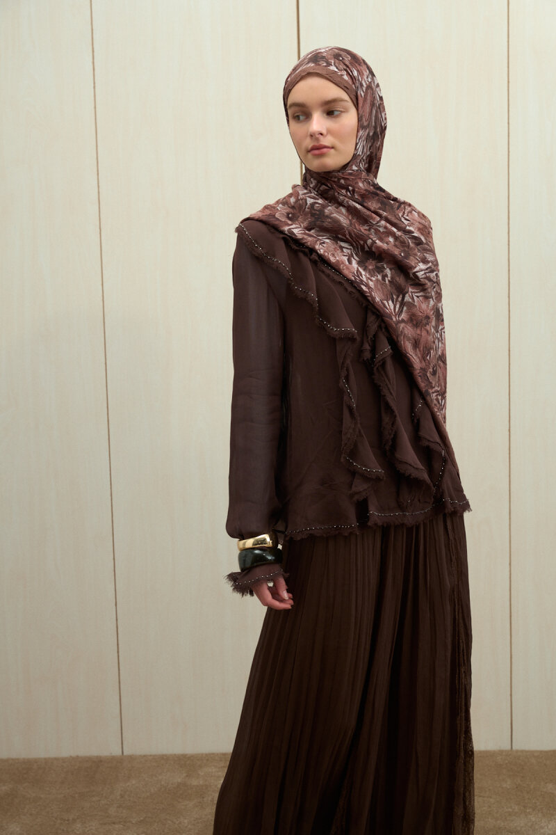 Paradise Kraş Şal - Mocha - 3