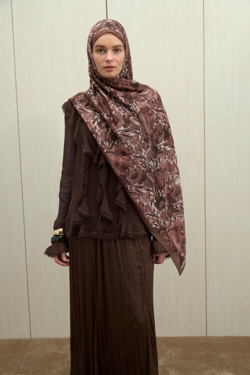 Paradise Kraş Şal - Mocha - Camellia Scarfs (1)