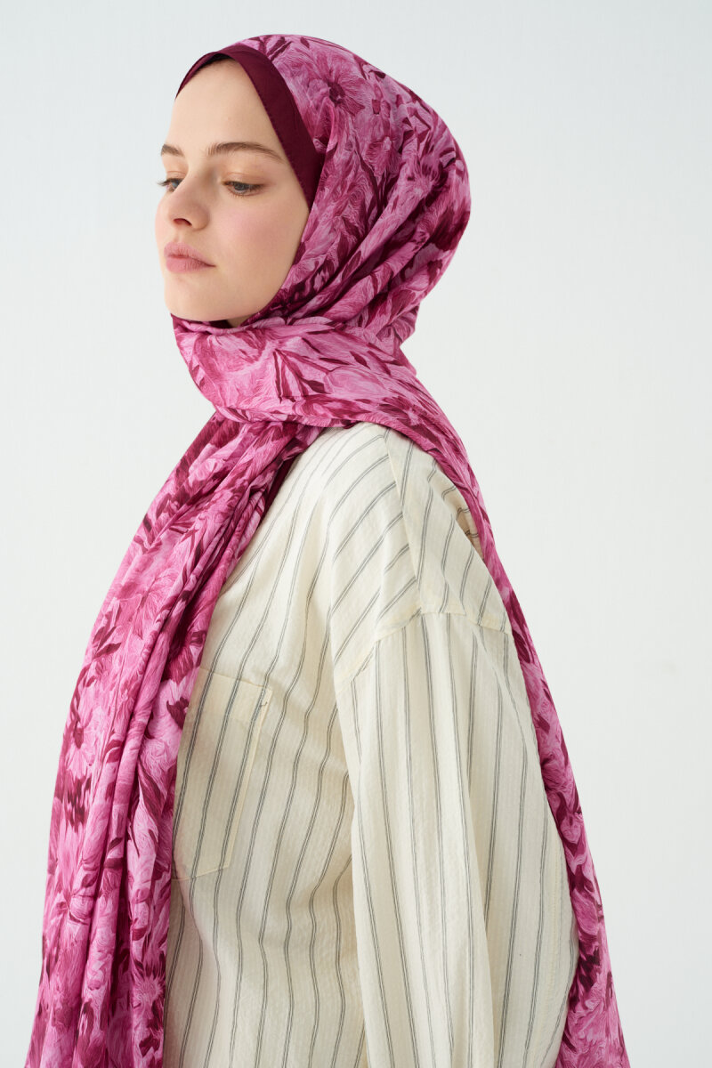 Paradise Kraş Şal - Mürdüm - 4