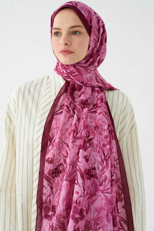 Paradise Kraş Şal - Mürdüm - Camellia Scarfs (1)