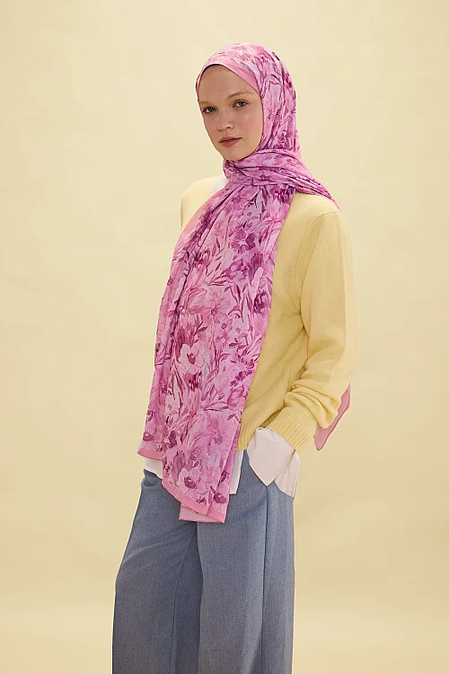 Paradise Kraş Şal - Pembe - Camellia Scarfs (1)