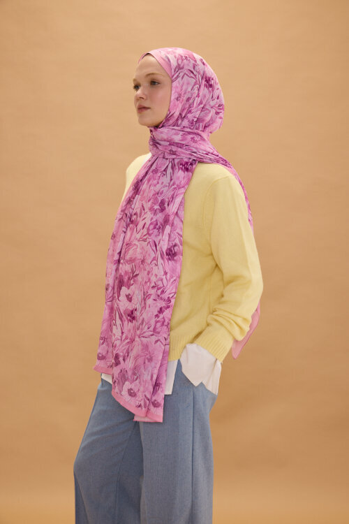 Paradise Kraş Şal - Pembe - Camellia Scarfs (1)