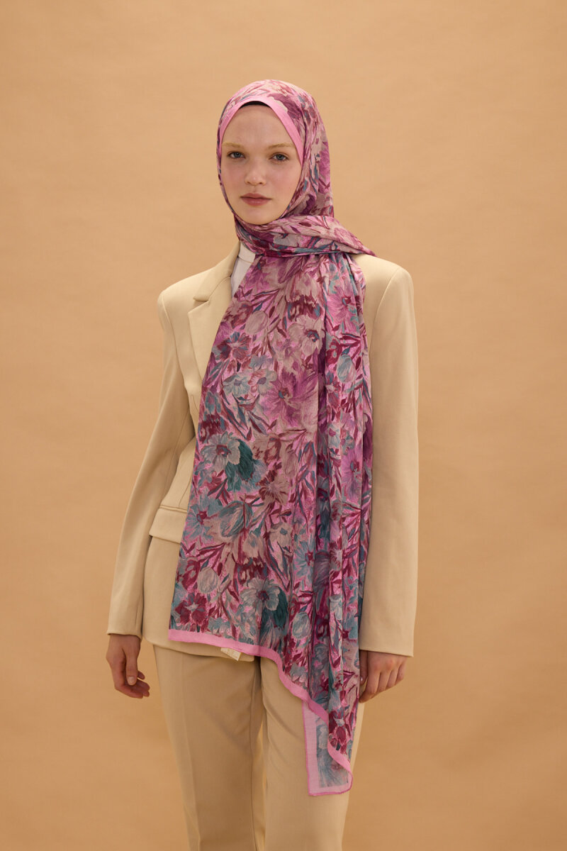 Paradise Kraş Şal - Pembe Yeşil - 1