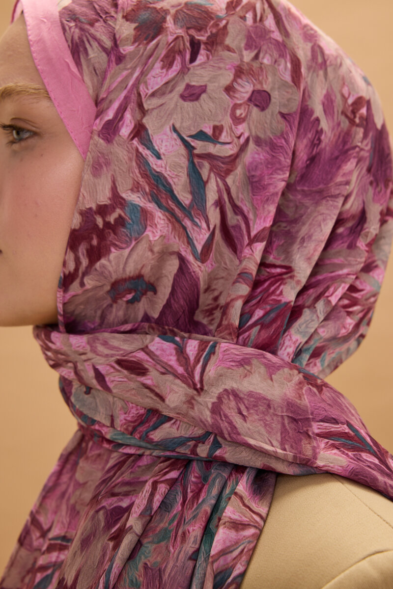 Paradise Kraş Şal - Pembe Yeşil - 3