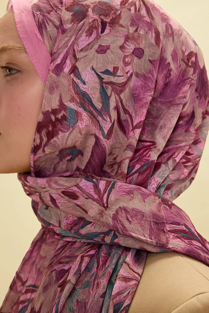 Paradise Kraş Şal - Pembe Yeşil - Camellia Scarfs