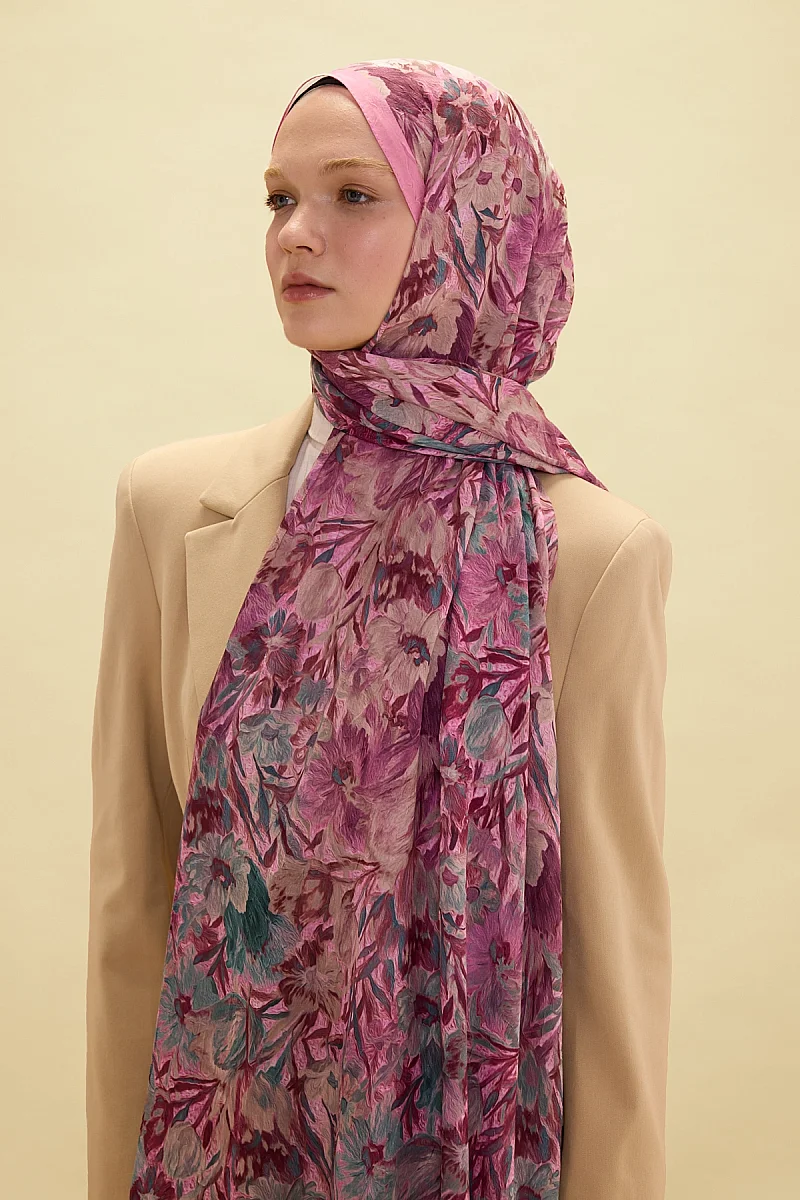 Paradise Kraş Şal - Pembe Yeşil - 3
