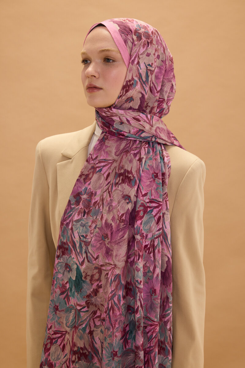 Paradise Kraş Şal - Pembe Yeşil - 4